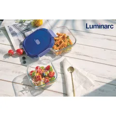 Hộp đựng thực phẩm thủy tinh Luminarc Purebox Putina 520ml - Hình vuông, an toàn cho lò vi sóng và máy rửa bát