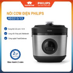 Nồi cơm điện Philips HD3213 1.8L - Công suất 600W, giữ ấm 48h, lòng nồi 5 lớp chống dính - Dùng cho gia đình 10 người