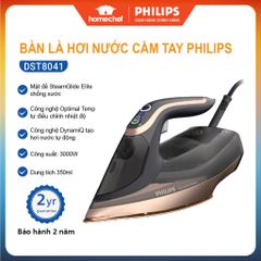 Bàn ủi hơi nước Philips DST8041 - Công suất 3000W, Hơi phun mạnh 260g, Công nghệ OptimalTEMP, Bảo hành 2 năm