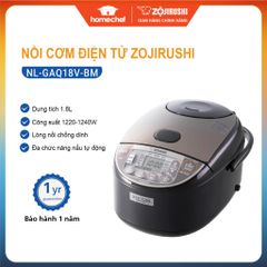 Nồi Cơm Điện Tử Zojirushi NL-GAQ18V-BM 1.8L - Chức Năng Nấu Dinh Dưỡng và Hấp STEAM - Gia Đình Nhỏ Tiện Dụng, Bảo Hành 1 Năm