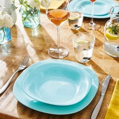 Đĩa thủy tinh sâu lòng Luminarc Carine 21cm màu xanh ngọc, an toàn cho lò vi sóng, thiết kế hiện đại, sản xuất tại Pháp - Hàng chính hãng P4251