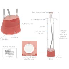 Bàn ủi hơi nước đứng Philips STE1020 - Công suất 1800W, dung tích 1.8L, chống nhỏ giọt, bảo hành 2 năm, hàng chính hãng