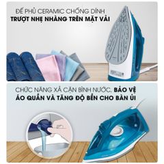 Bàn là hơi nước cầm tay Philips GC1756 - Công suất 2000W, phun hơi tự động, nhỏ gọn, bảo hành 2 năm, ủi dễ dàng mọi loại vải