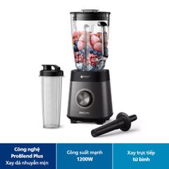 Máy Xay Sinh Tố Philips HR3041/00 Problend Push 1200W - Đa Tốc Độ, Lưỡi Dao Thép Không Gỉ, Chế Độ Làm Sạch Nhanh, Hàng Chính Hãng