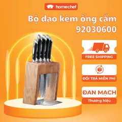 Bộ dao gỗ Sồi Scanpan Classic 6 chi tiết - Thép không gỉ cao cấp, dao thái, dao khắc, dao bánh mì, thiết kế Đan Mạch chính hãng