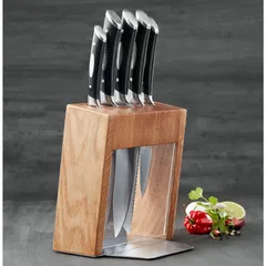 Bộ dao gỗ Sồi Scanpan Classic 6 chi tiết - Thép không gỉ cao cấp, dao thái, dao khắc, dao bánh mì, thiết kế Đan Mạch chính hãng