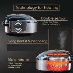 Nồi Cơm Điện Tử Zojirushi 1L NL-GAQ10V-BM 610W - Nấu Cơm Thông Minh, Hấp, Hầm Nhừ Tiện Lợi, Sản Xuất Tại Nhật Bản, Bảo Hành 3 Năm