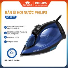 Bàn ủi hơi nước cầm tay Philips GC3920 - Công suất 2500W, công nghệ OptimalTEMP, tự động ngắt, hàng chính hãng và bảo hành 2 năm