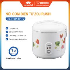 Nồi cơm điện Zojirushi 1.8L NS-RPQ18V-FZ - Công suất 485W, thiết kế nắp gài, tự động giữ ấm, phù hợp cho 4-6 người ăn, sản xuất tại Thái Lan
