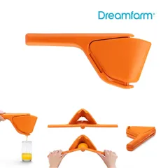 Dụng cụ vắt cam Dreamfarm Fluicer cỡ lớn màu cam - Tiết kiệm không gian, dễ sử dụng, giải pháp hoàn hảo cho nhà bếp