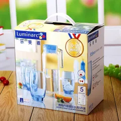 Bộ bình cốc Luminarc Ice Blue 5 chi tiết - J1799, màu sắc trẻ trung, chống xước tối ưu