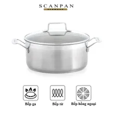 Nồi inox 304 Scanpan Impact 24cm 4.8L - Thiết kế sang trọng, chống dính, dùng trên bếp từ và máy rửa bát, hàng chính hãng Đan Mạch