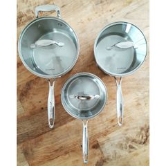 Bộ Nồi Inox 304 Cao Cấp Scanpan Impact 16/18/20cm - Chịu Nhiệt Tốt, Dùng Bếp Từ, An Toàn Máy Rửa Bát - Hàng Chính Hãng Đan Mạch