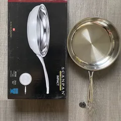 Chảo inox 304 cao cấp Scanpan Impact dùng bếp từ, đáy 3 lớp, size 20/24/26/28cm, dùng máy rửa bát