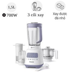 Máy Xay Sinh Tố Philips HR2223, Dung Tích 2L, Công Suất 700W, 3 Cối Xay, Công Nghệ ProBlend Crush, Bảo Hành 2 Năm
