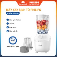 Máy Xay Sinh Tố Philips HR2041/10 Đa Năng - Công Nghệ ProBlend, Xay Nhuyễn Nhanh Chóng Trong 45 Giây, Bảo Hành 2 Năm