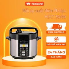 Nồi áp suất điện tử Philips HD2136 5L - Công suất 900W, menu nấu 14 món tiện lợi, bảo hành 2 năm, an toàn tiết kiệm thời gian nấu ăn.