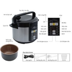 Nồi áp suất điện tử Philips HD2136 5L - Công suất 900W, menu nấu 14 món tiện lợi, bảo hành 2 năm, an toàn tiết kiệm thời gian nấu ăn.