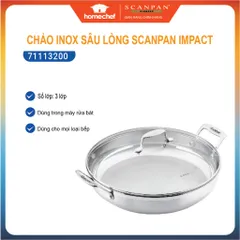 Chảo Xào Inox 304 Cao Cấp Scanpan Impact 32cm - Chất Liệu Chống Dính, Dùng Bếp Từ, An Toàn Trong Máy Rửa Bát