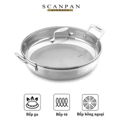 Chảo Xào Inox 304 Cao Cấp Scanpan Impact 32cm - Chất Liệu Chống Dính, Dùng Bếp Từ, An Toàn Trong Máy Rửa Bát