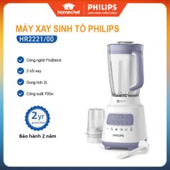 Máy Xay Sinh Tố Philips HR2221 - Công Suất 700W, Dung Tích 1.5L, ProBlend Crush, Bảo Hành 2 Năm, Hàng Chính Hãng