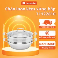 Chảo Xào Inox 28cm Kèm Xửng Hấp Scanpan Impact - Dùng Bếp Từ, Máy Rửa Bát, Thiết Kế Sang Trọng, Chịu Nhiệt Cao, Hàng Chính Hãng