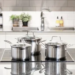 Bộ 3 Nồi Inox Scanpan Impact Cao Cấp 16/18/20cm - Dùng Bếp Từ, Máy Rửa Bát - Thiết Kế Sang Trọng, Chịu Nhiệt Tốt