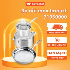Bộ 3 Nồi Chảo Inox Cao Cấp Scanpan Impact 16/20/26cm - Dùng Cho Bếp Từ, Máy Rửa Bát, An Toàn và Tiết Kiệm Nhiệt