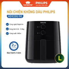 Nồi chiên không dầu Philips Rapid Air HD9200, 4.2L-0.8kg, công suất 1400W, bảo hành 2 năm