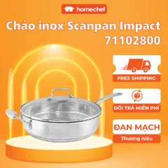 Chảo Inox 304 Cao Cấp Scanpan Impact 28cm - Đáy 3 Lớp, Dùng Bếp Từ, An Toàn Máy Rửa Bát, Sang Trọng, Thời Thượng