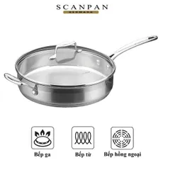 Chảo Inox 304 Cao Cấp Scanpan Impact 28cm - Đáy 3 Lớp, Dùng Bếp Từ, An Toàn Máy Rửa Bát, Sang Trọng, Thời Thượng
