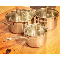 Bộ 3 Nồi Inox 304 Cao Cấp Scanpan Impact 16/20/24cm - Dizain Sang Trọng, Chịu Nhiệt Cao, An Toàn Cho Bếp Từ và Máy Rửa Chén