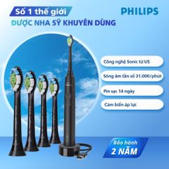 Bàn Chải Điện Philips Sonicare HX3671/54 Đen - Loại Bỏ Mảng Bám Gấp 3 Lần, Bảo Hành 2 Năm, Hàng Chính Hãng