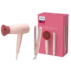Bộ máy sấy và máy ép tạo kiểu tóc Philips màu hồng BHP398, bảo hành 2 năm | Hàng chính hãng