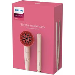 Bộ máy sấy và máy ép tạo kiểu tóc Philips màu hồng BHP398, bảo hành 2 năm | Hàng chính hãng
