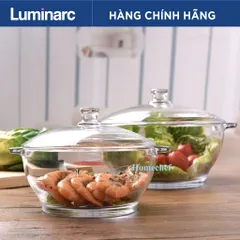 Bộ 2 thố thủy tinh cường lực Luminarc 1.5L+2.5L H1583-84, an toàn trong lò vi sóng, máy rửa bát