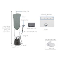 Bàn là cây, bàn là hơi nước đứng Philips GC628 2200W, bảo hành 2 năm | Hàng chính hãng