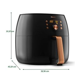 Nồi chiên không dầu điện tử Philips HD9860, dung tích 7.3L-1.4kg, công suất 2225W, bảo hành 2 năm