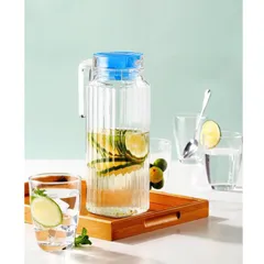 Bình thủy tinh đựng nước Luminarc Quadro Ice Blue L0531, dung tích 1.1L, dùng máy rửa bát | Hàng chính hãng