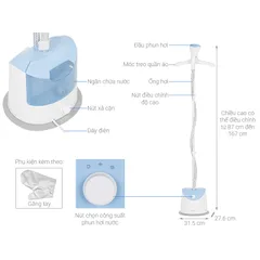 Bàn ủi hơi nước đứng Philips GC482/29 - Công suất 1600W, phun hơi tự động, ngăn chứa 1.4L, bảo hành 2 năm, ủi nhanh chóng hiệu quả.