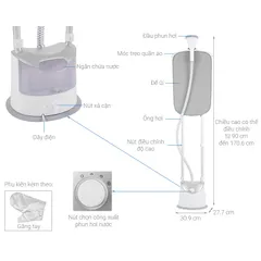 Bàn là cây, bàn là hơi nước đứng Philips GC487, công suất 1800W, phun hơi tự động, bảo hành 2 năm