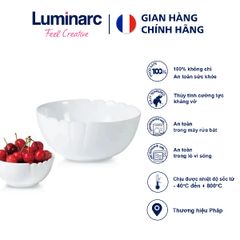 Bát Tô Thủy Tinh Luminarc Lotusia 21cm N3619 - Bộ 5 Chiếc Đựng Canh, Salad, Hàng Chính Hãng, Màu Trắng Sang Trọng