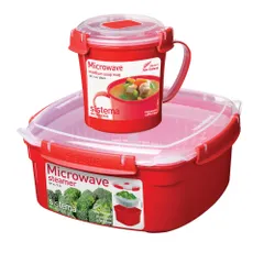 Bộ 2 hộp thực phẩm hấp trong lò vi sóng, thương hiệu Sistema STM2B sản xuất Newzeland, an toàn, tiện dụng