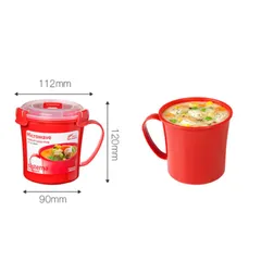 Set 2 Cốc Nhựa Sistema STM 2Z Có Tay Cầm Chống Nóng - Hộp Đựng Thực Phẩm An Toàn Dùng Trong Lò Vi Sóng, Dễ Vệ Sinh, Tiện Dụng