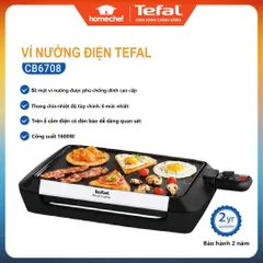 Vỉ Nướng Điện Tefal CB6708 Không Khói, Công Suất 1600W, 6 Mức Nhiệt, Dùng Máy Rửa Bát, Bảo Hành 2 Năm - Đồ Gia Dụng Nhà Bếp Chính Hãng