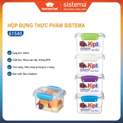 Hộp Đựng Thực Phẩm Sistema 400ml - Nhựa An Toàn, Không Chứa BPA, Dùng Lò Vi Sóng, Hàng Chính Hãng New Zealand