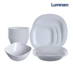 Bộ Bát Đĩa Thủy Tinh Chịu Nhiệt Luminarc Carine 12 Chi Tiết – Hàng Chính Hãng Pháp, An Toàn, Chống Xước, Thiết Kế Hiện Đại