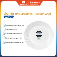 Đĩa thủy tinh Luminarc Harena 23cm - Đĩa sâu lòng phong cách Pháp, chống xước, an toàn lò vi sóng, hàng chính hãng