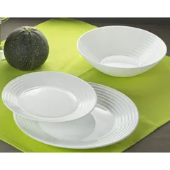 Đĩa thủy tinh Luminarc Harena 23cm - Đĩa sâu lòng phong cách Pháp, chống xước, an toàn lò vi sóng, hàng chính hãng