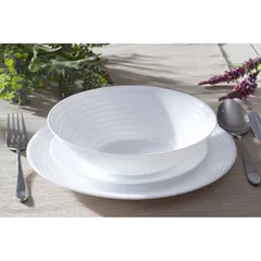 Đĩa thủy tinh Luminarc Harena 23cm - Đĩa sâu lòng phong cách Pháp, chống xước, an toàn lò vi sóng, hàng chính hãng